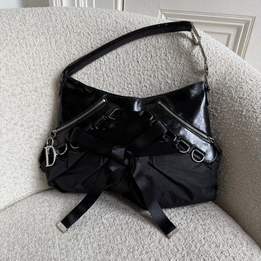 RARE Dior Corset Black Leather Shoulder Bag