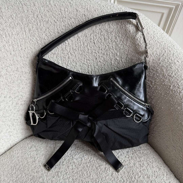 RARE Dior Corset Black Leather Shoulder Bag
