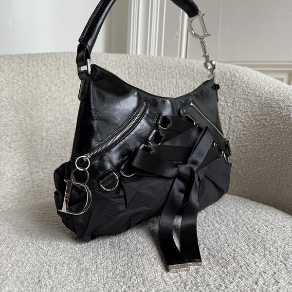 RARE Dior Corset Black Leather Shoulder Bag