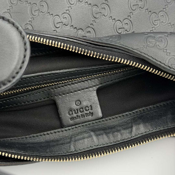 Gucci Guccissima GG Horsebit Black Shoulder Bag