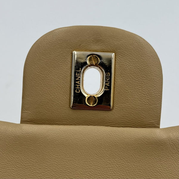 90s Chanel Matelasse Double Flap Chain 24K Gold Beige Shoulder Bag