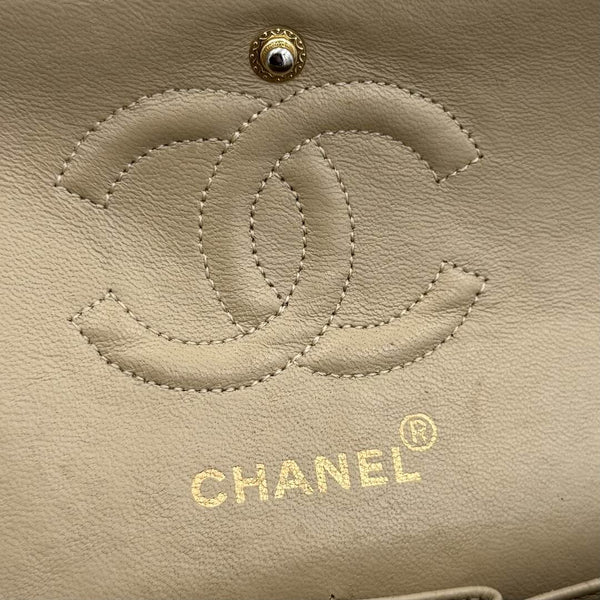 90s Chanel Matelasse Double Flap Chain 24K Gold Beige Shoulder Bag