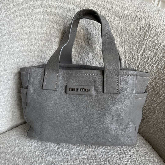 Miu Miu Grey Leather Handbag
