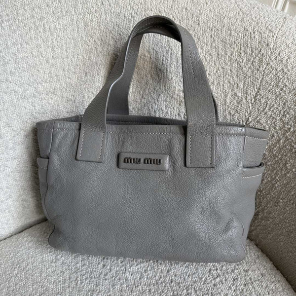 Miu Miu Grey Leather Handbag