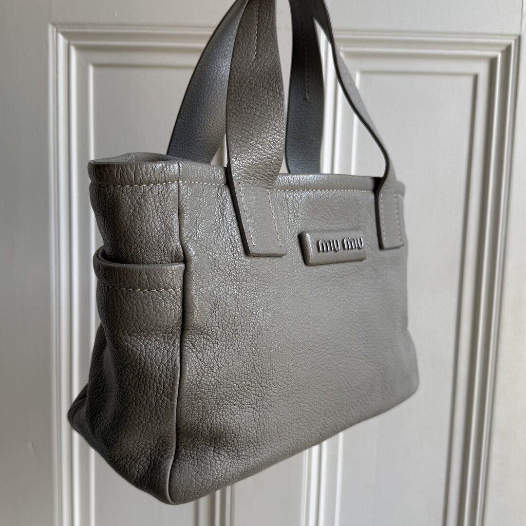 Miu Miu Grey Leather Handbag