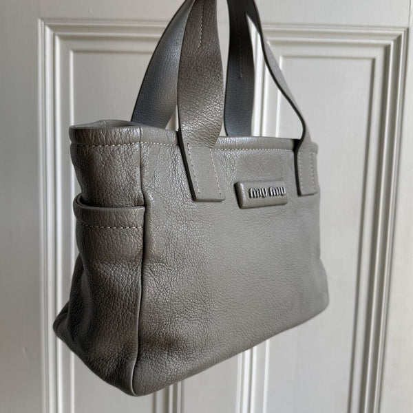 Miu Miu Grey Leather Handbag