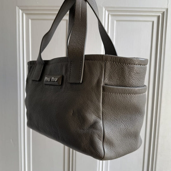 Miu Miu Grey Leather Handbag