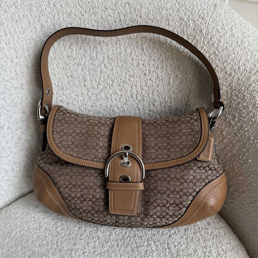 Coach Soho Mini Signature Brown Shoulder Bag
