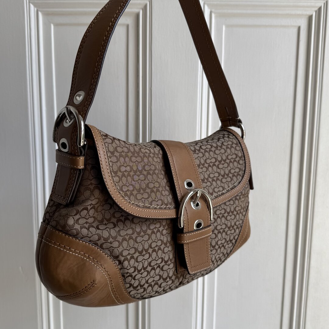 Coach Soho Mini Signature Brown Shoulder Bag