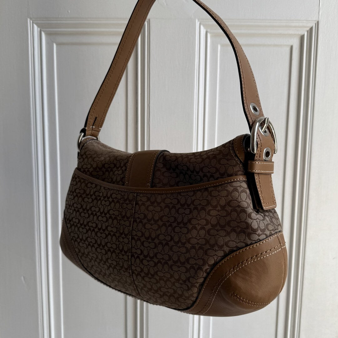 Coach Soho Mini Signature Brown Shoulder Bag