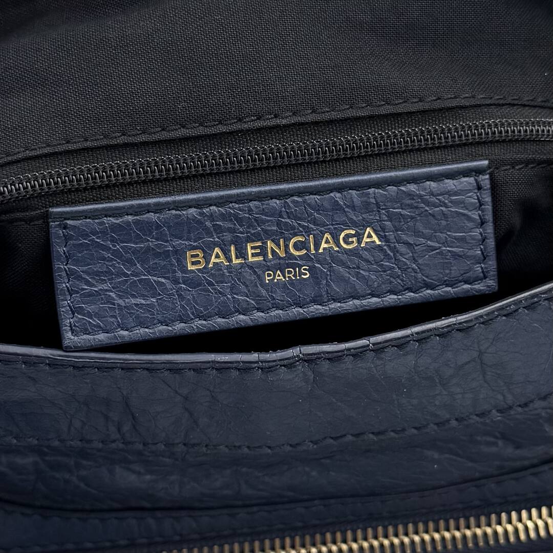 2005 Balenciaga The Town Blue Leather Bag