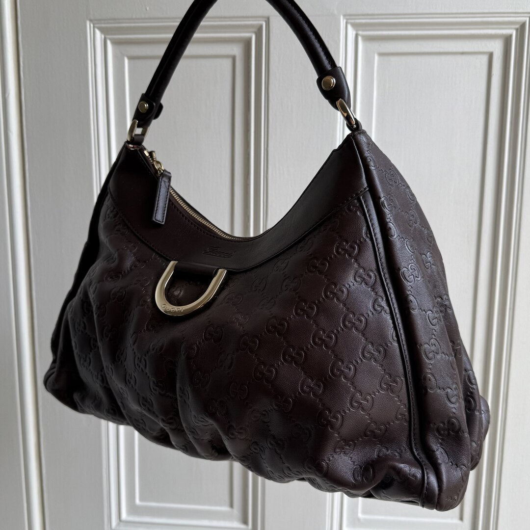 Gucci Guccissima Abbey Brown Shoulder Bag