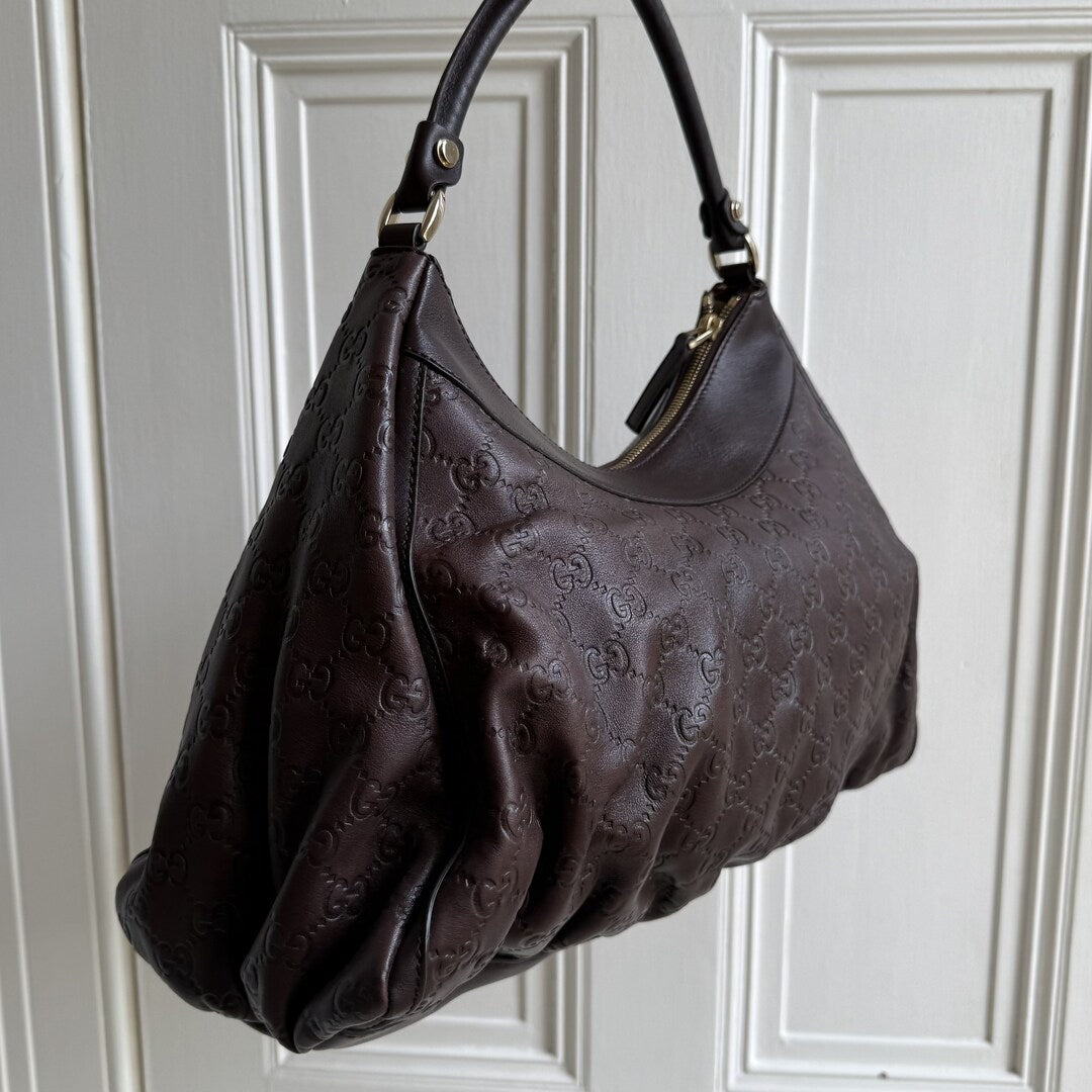 Gucci Guccissima Abbey Brown Shoulder Bag