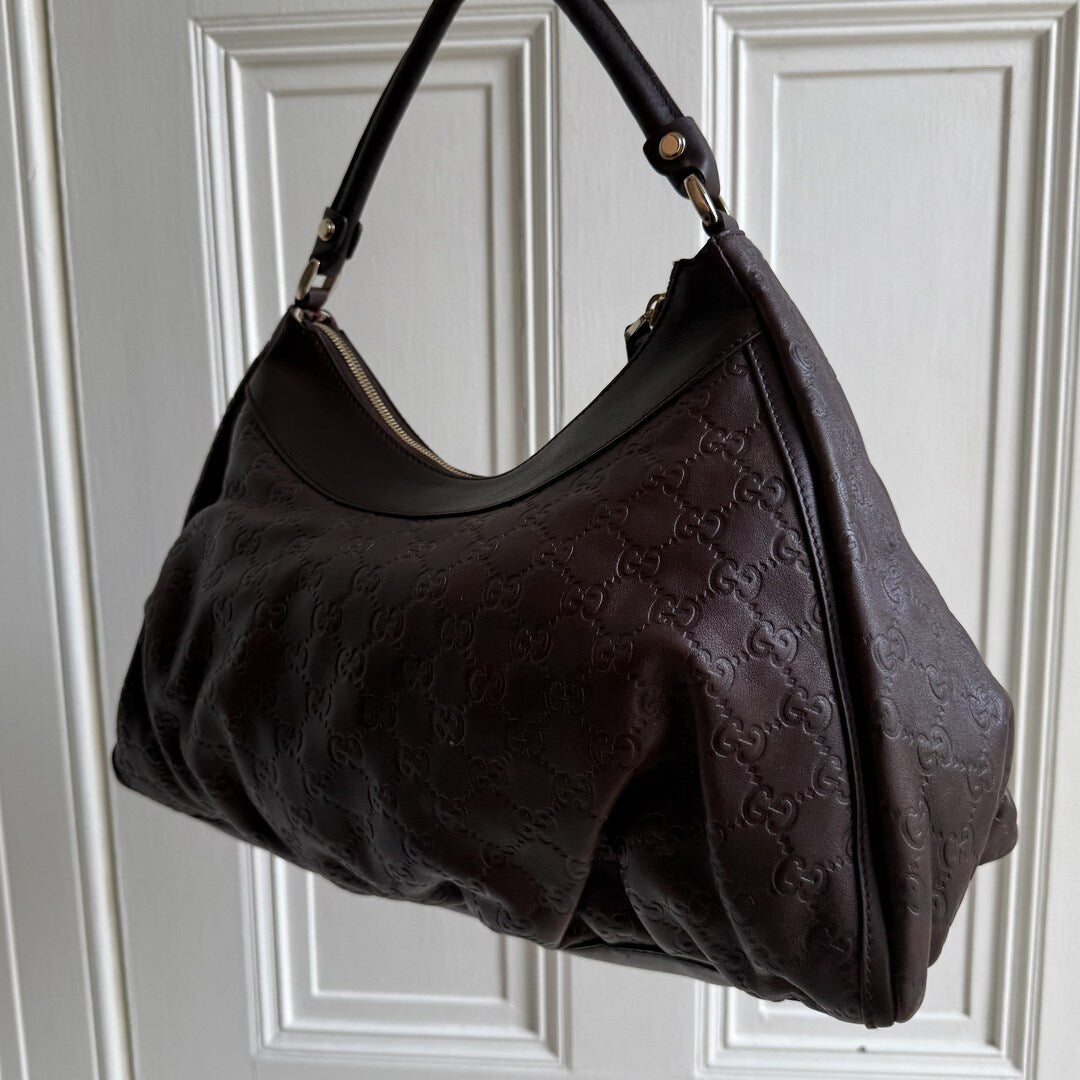Gucci Guccissima Abbey Brown Shoulder Bag