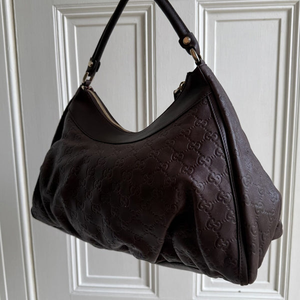 Gucci Guccissima Abbey Brown Shoulder Bag