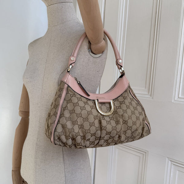 Gucci GG Canvas Abbey Pink Shoulder Bag