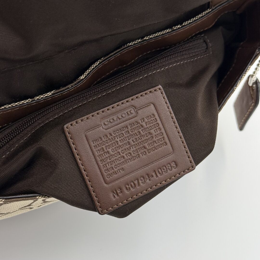Coach Signature Flap Brown Shoulder Bag