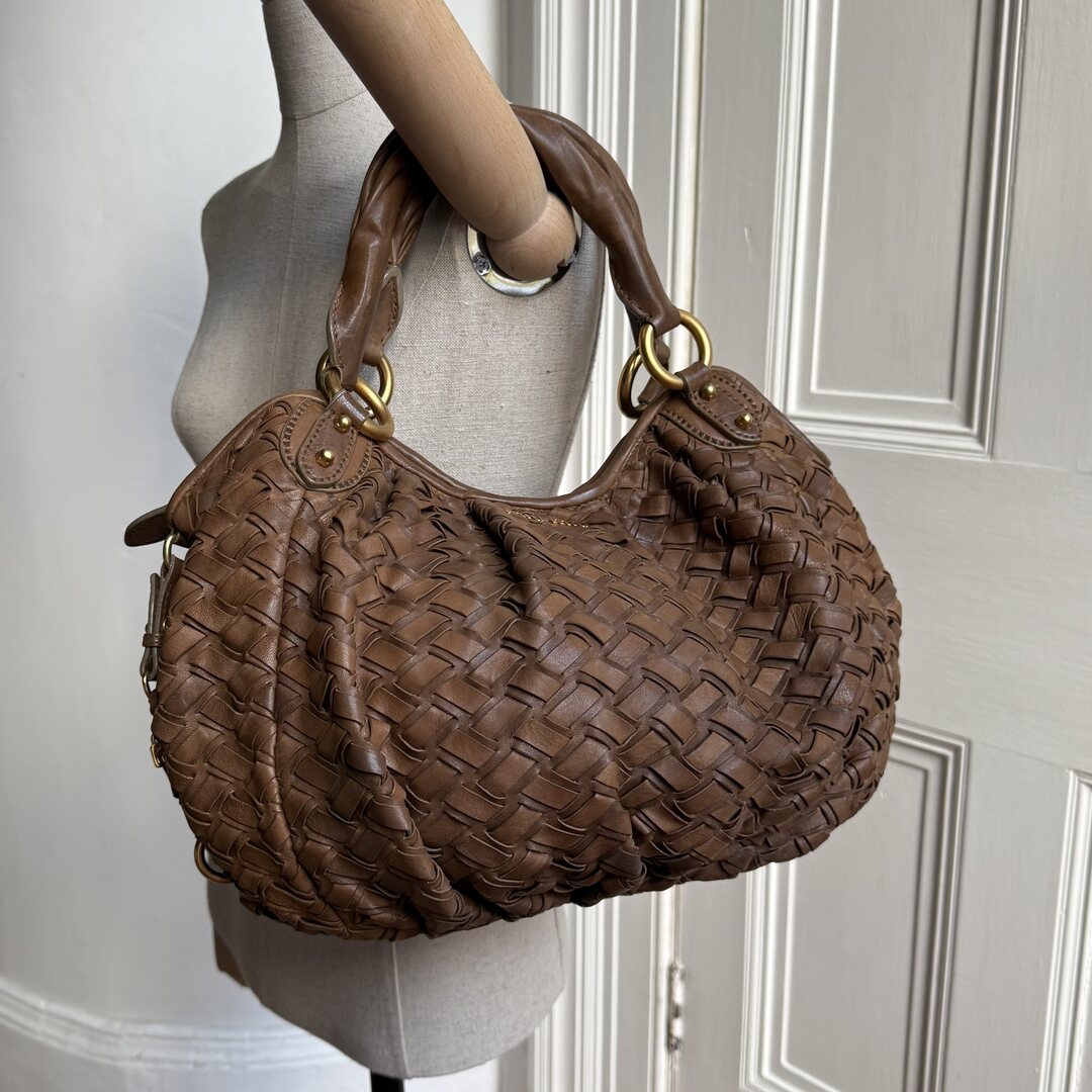 Miu Miu Quilted Leather Brown Shoulder Bag