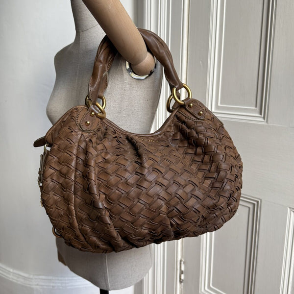 Miu Miu Quilted Leather Brown Shoulder Bag