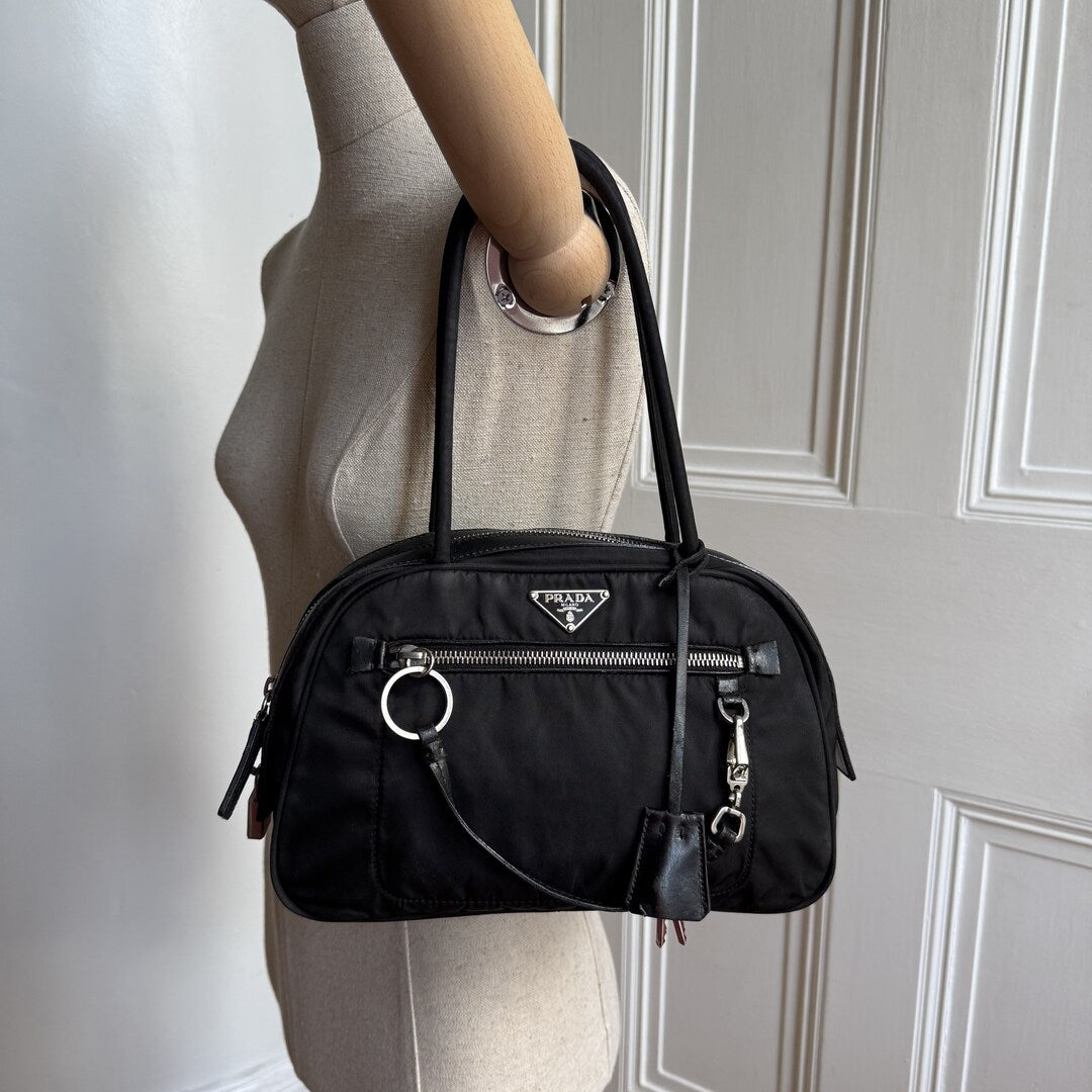 Prada Tessuto Nylon Black Shoulder Bag