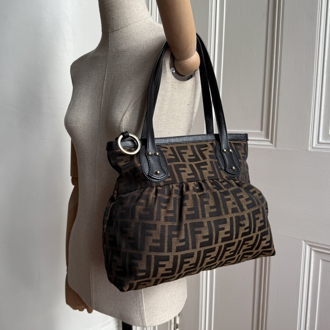 Fendi Zucca Black Tote Bag