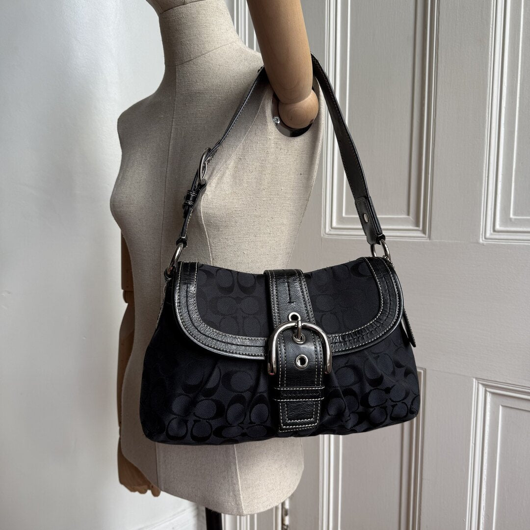 Coach Signature Soho Black Shoulder Bag