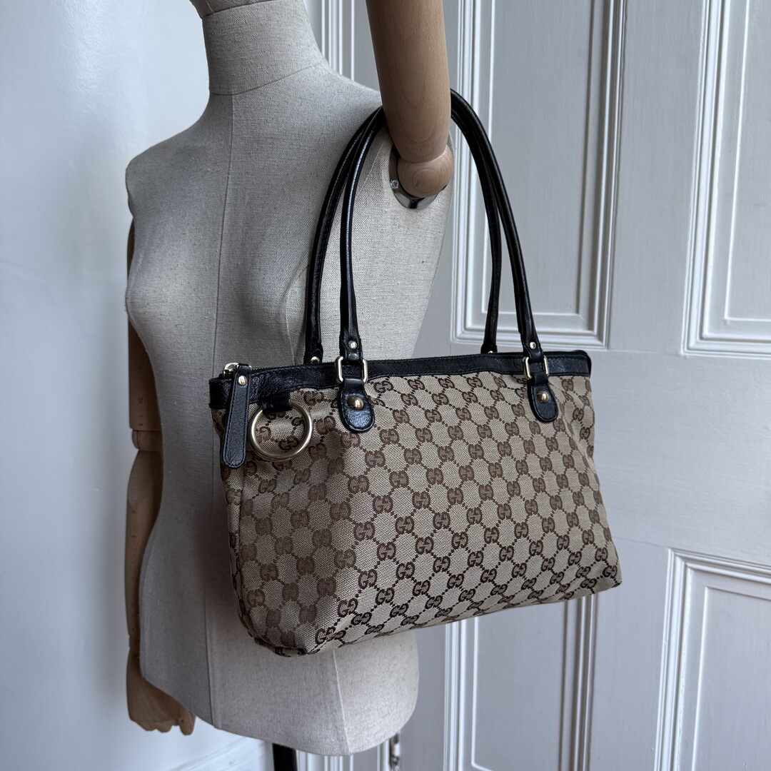 Gucci GG Canvas Black Shoulder Bag