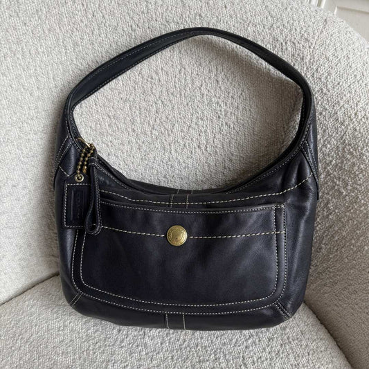 Coach Hobo Leather Black Shoulder Bag