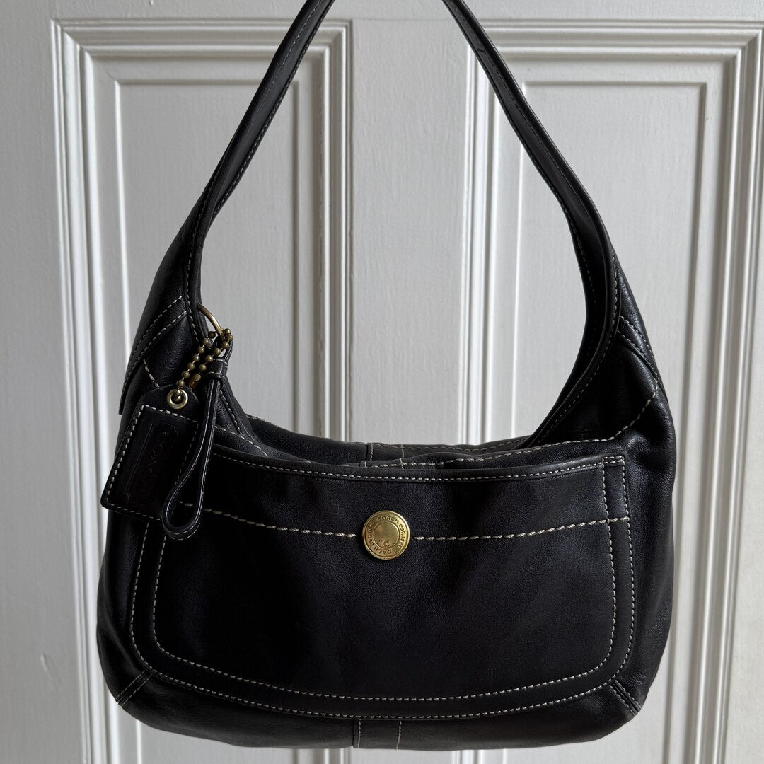 Coach Hobo Leather Black Shoulder Bag