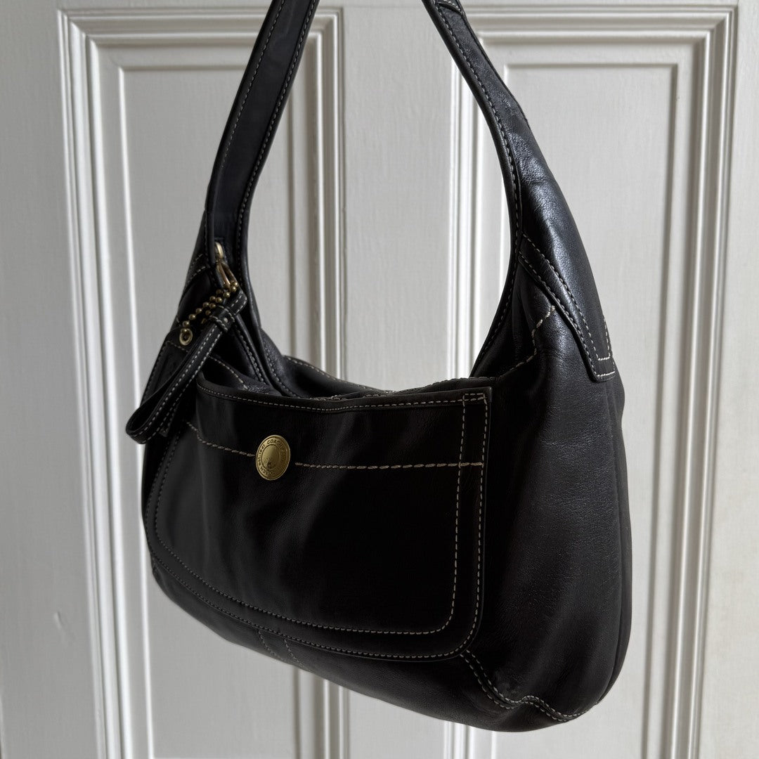 Coach Hobo Leather Black Shoulder Bag