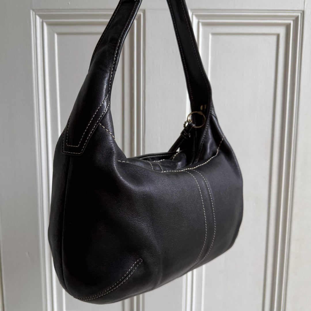 Coach Hobo Leather Black Shoulder Bag