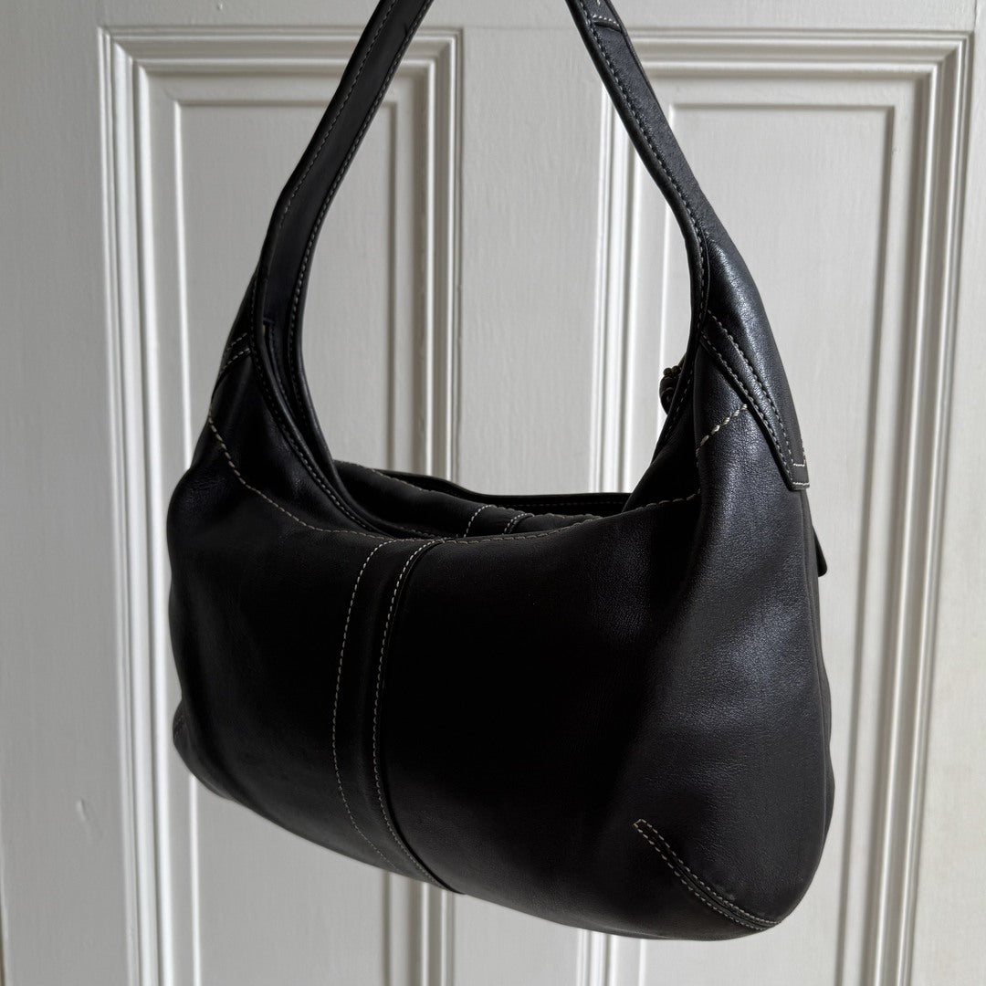 Coach Hobo Leather Black Shoulder Bag
