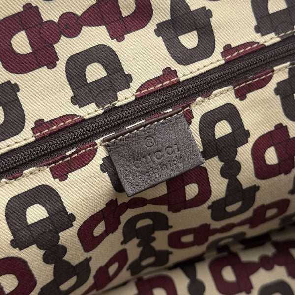 Gucci Guccissima Abbey Brown Leather Shoulder Bag