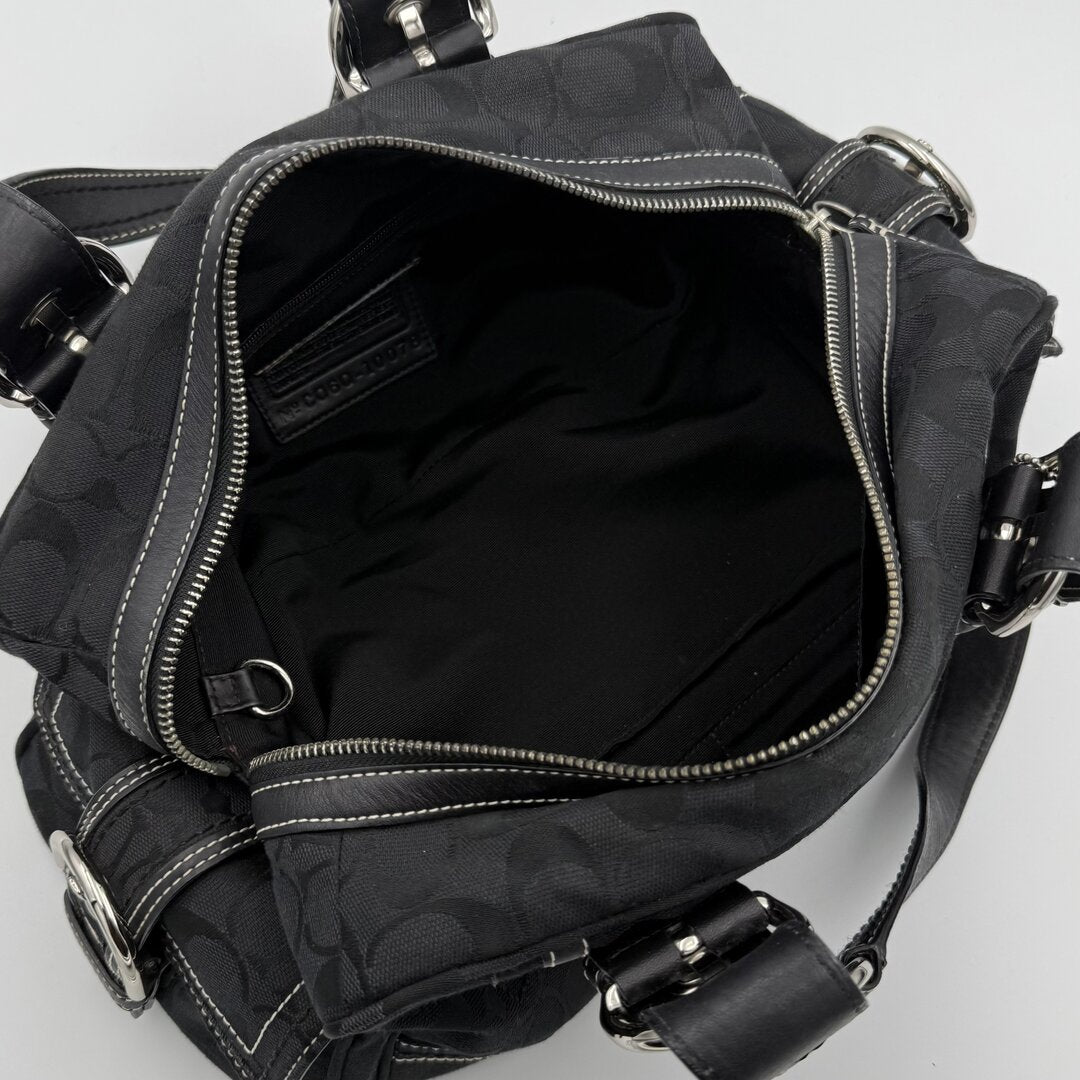 Coach Signature Boston Black Shoulder Bag