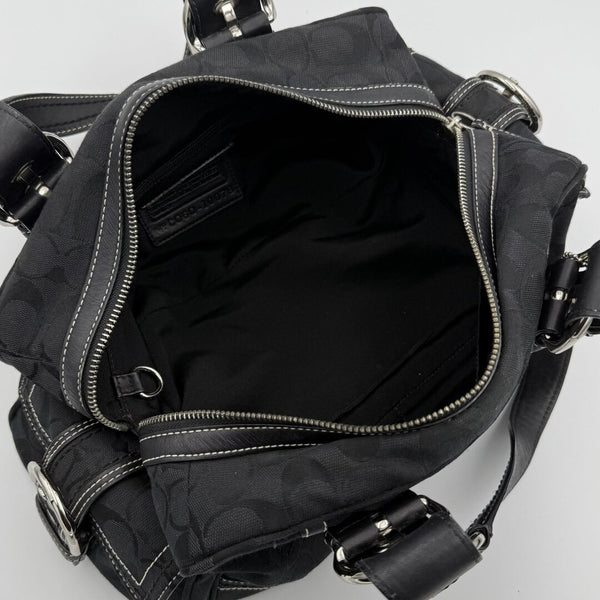 Coach Signature Boston Black Shoulder Bag