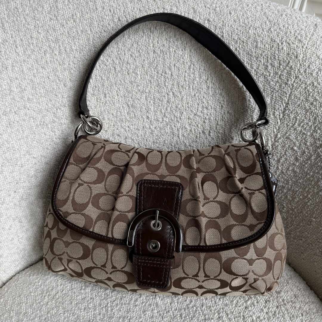 Coach Signature Hobo Brown Shoulder Bag