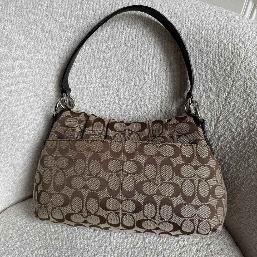 Coach Signature Hobo Brown Shoulder Bag