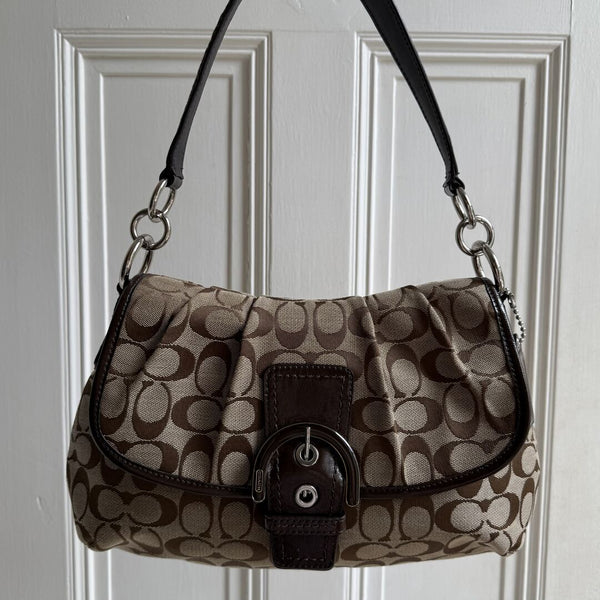 Coach Signature Hobo Brown Shoulder Bag