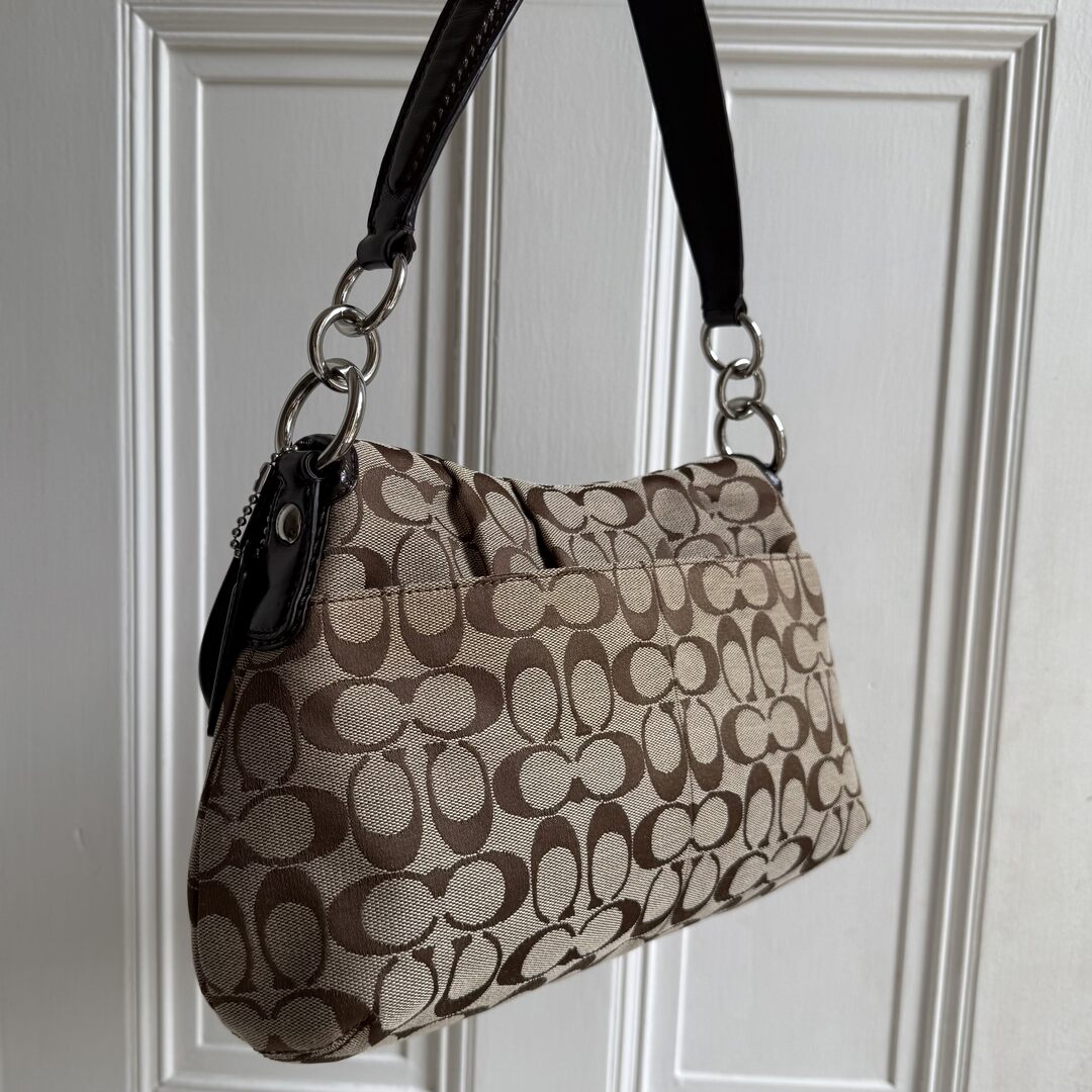 Coach Signature Hobo Brown Shoulder Bag