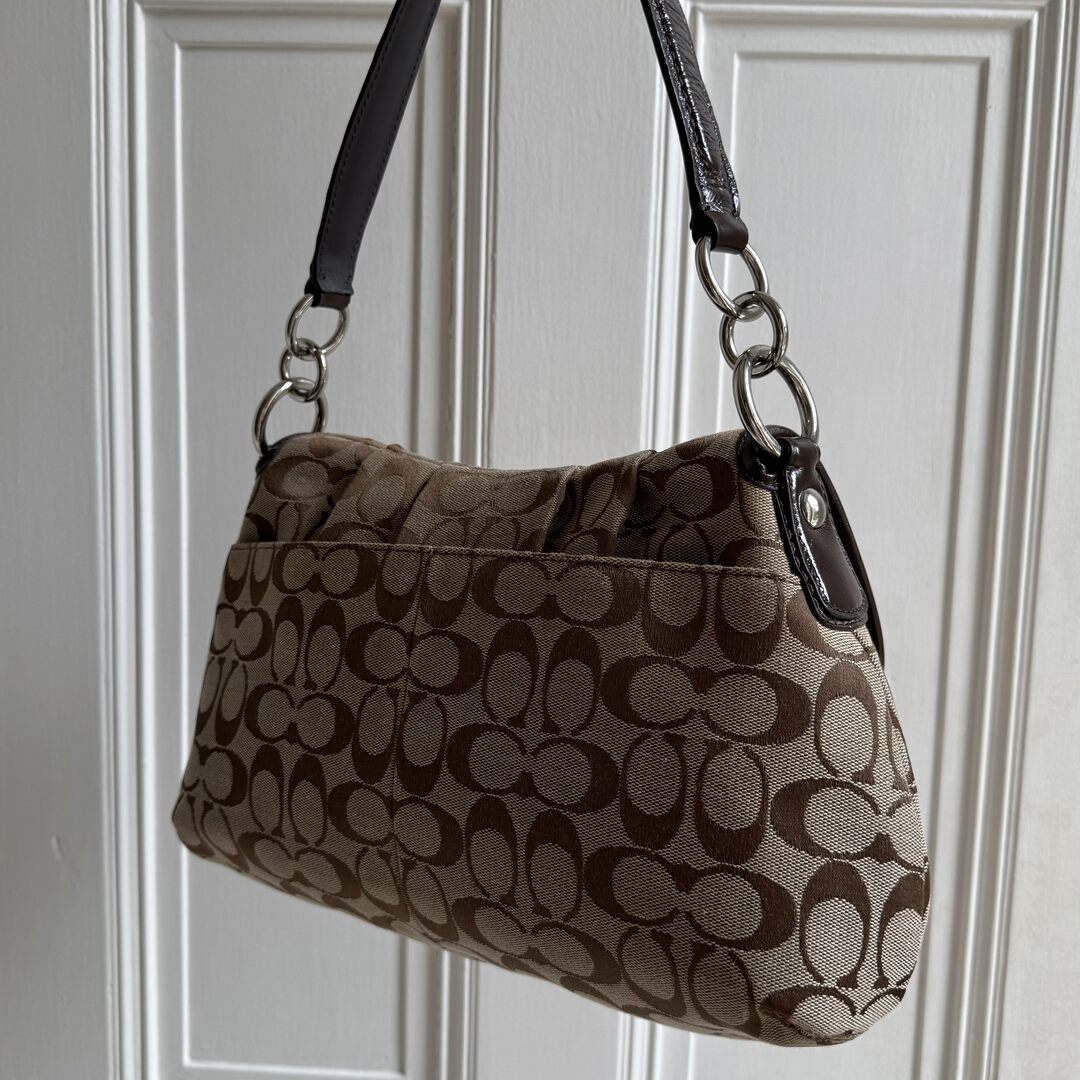 Coach Signature Hobo Brown Shoulder Bag