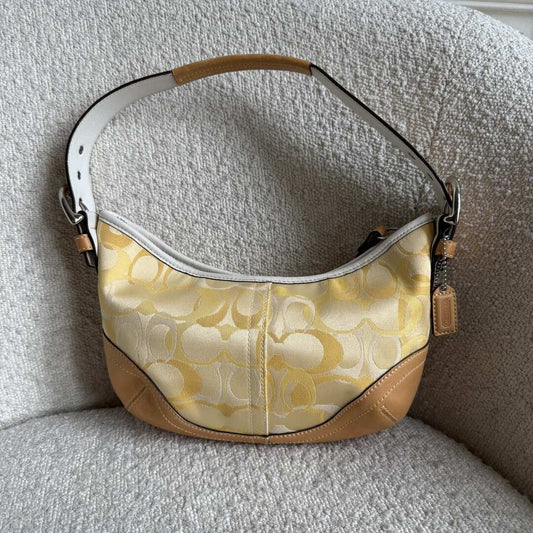 Coach Signature Croissant Yellow Shoulder Bag