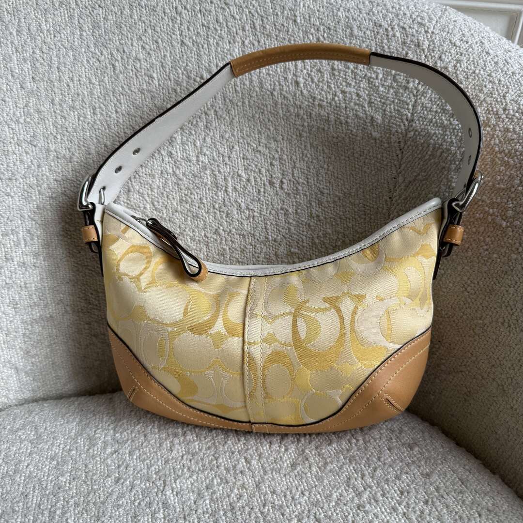 Coach Signature Croissant Yellow Shoulder Bag