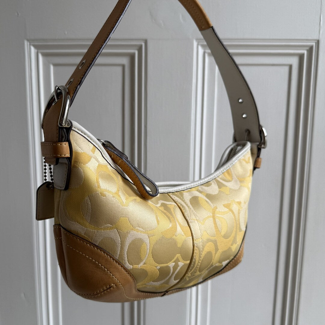 Coach Signature Croissant Yellow Shoulder Bag
