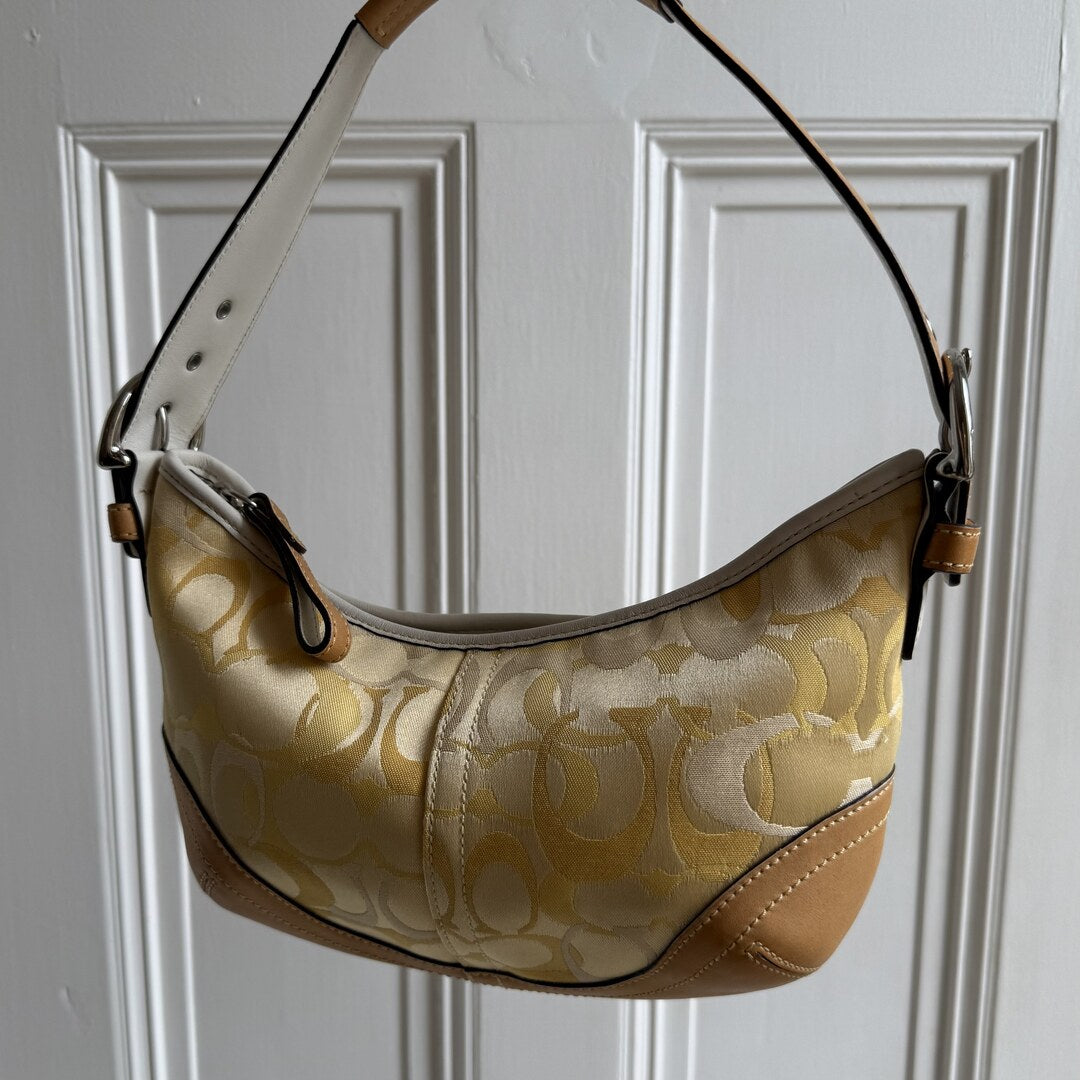 Coach Signature Croissant Yellow Shoulder Bag