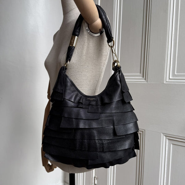 YSL Saint Tropez Leather Black Shoulder Bag