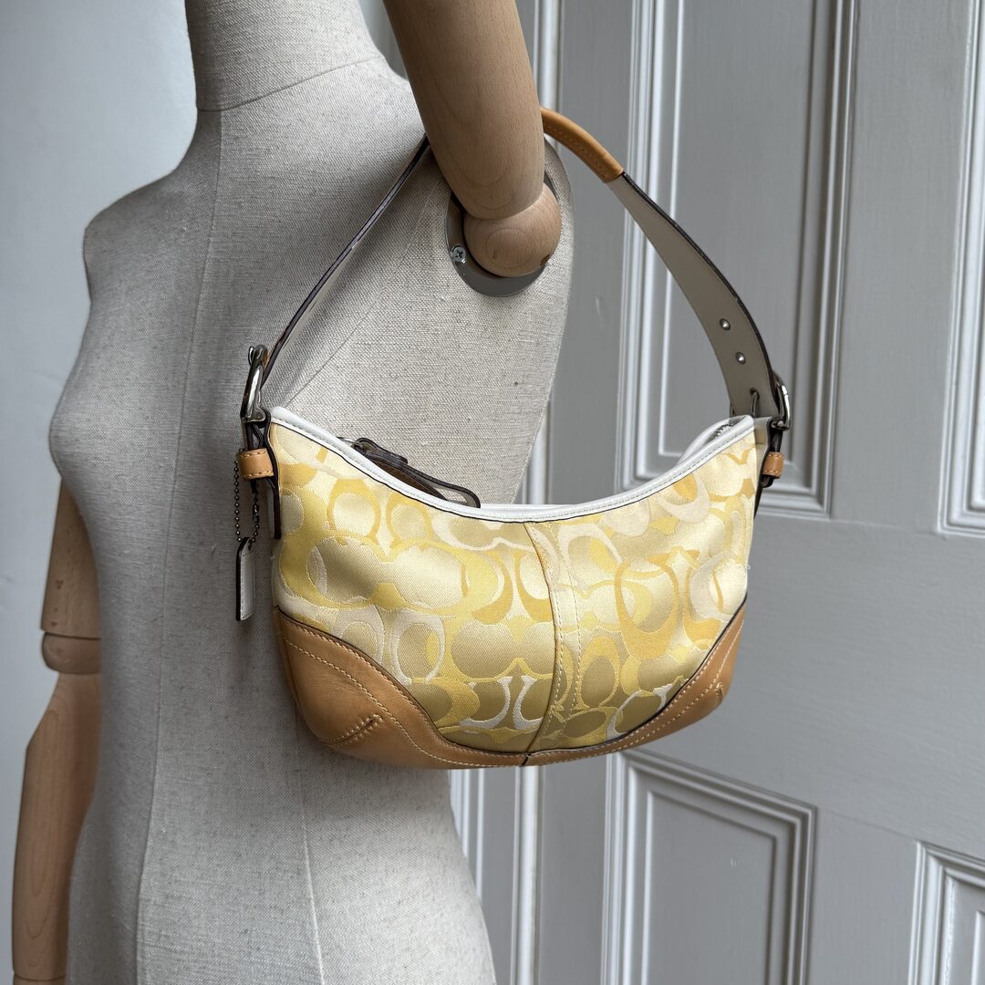 Coach Signature Croissant Yellow Shoulder Bag