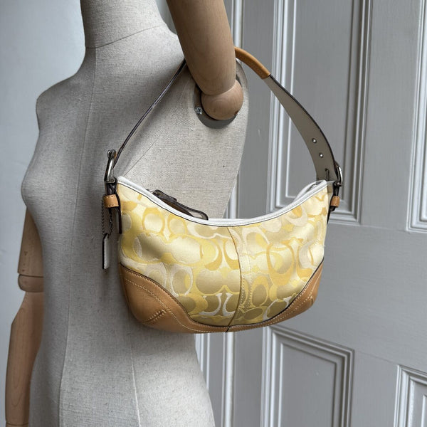 Coach Signature Croissant Yellow Shoulder Bag