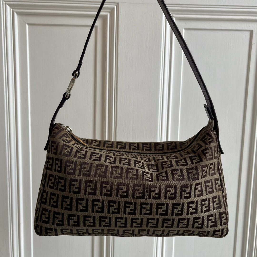 Fendi Zucchino Brown Shoulder Bag