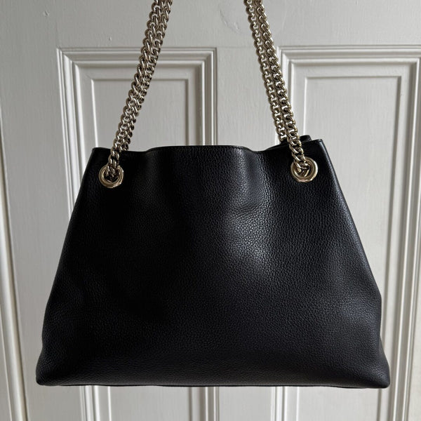Gucci Soho Chain Leather Black Tote Bag