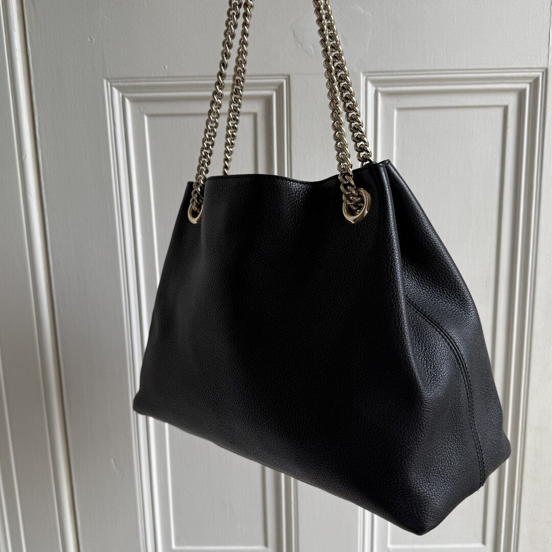 Gucci Soho Chain Leather Black Tote Bag